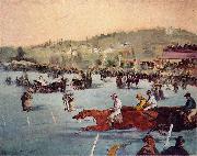 Edouard Manet Rennen im Bois de Boulogne oil painting reproduction